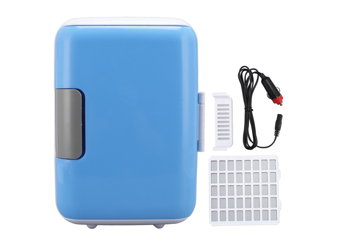 Nevera Mini Coche 4l Bajo Ruido Frío Y Caliente Para Bebidas Comida Cosméticos Azul