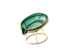 2026-linjou Porta Jabón Auto-drenante Hoja Decorativa Baño Plato Jabón Verde 13x9cm