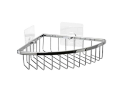 Cesta de Canto para Chuveiro Krom 20X20X5 Cm Prateadotatay