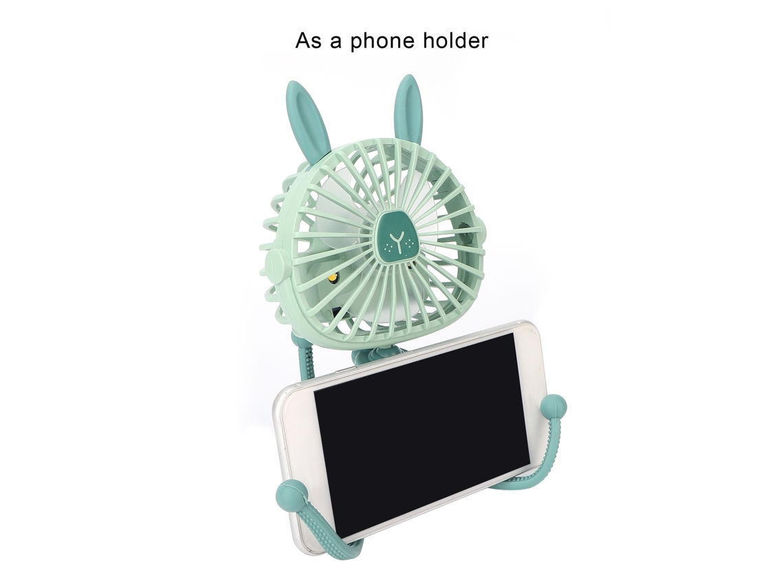 Mini ventilador de mano para cochecito, trípode flexible, luz nocturna silenciosa, ventilador recargable por USB para oficina Cargreen
