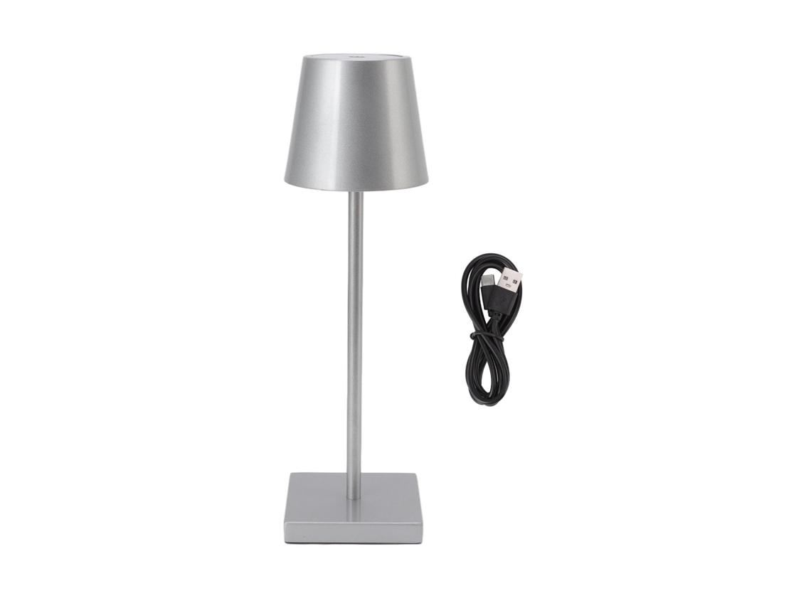 Rebe-lámpara De Mesa Led Táctil Recargable Sin Cable Brillo Alto Regulable Moderna Simple Plata Para Restaurante Bar