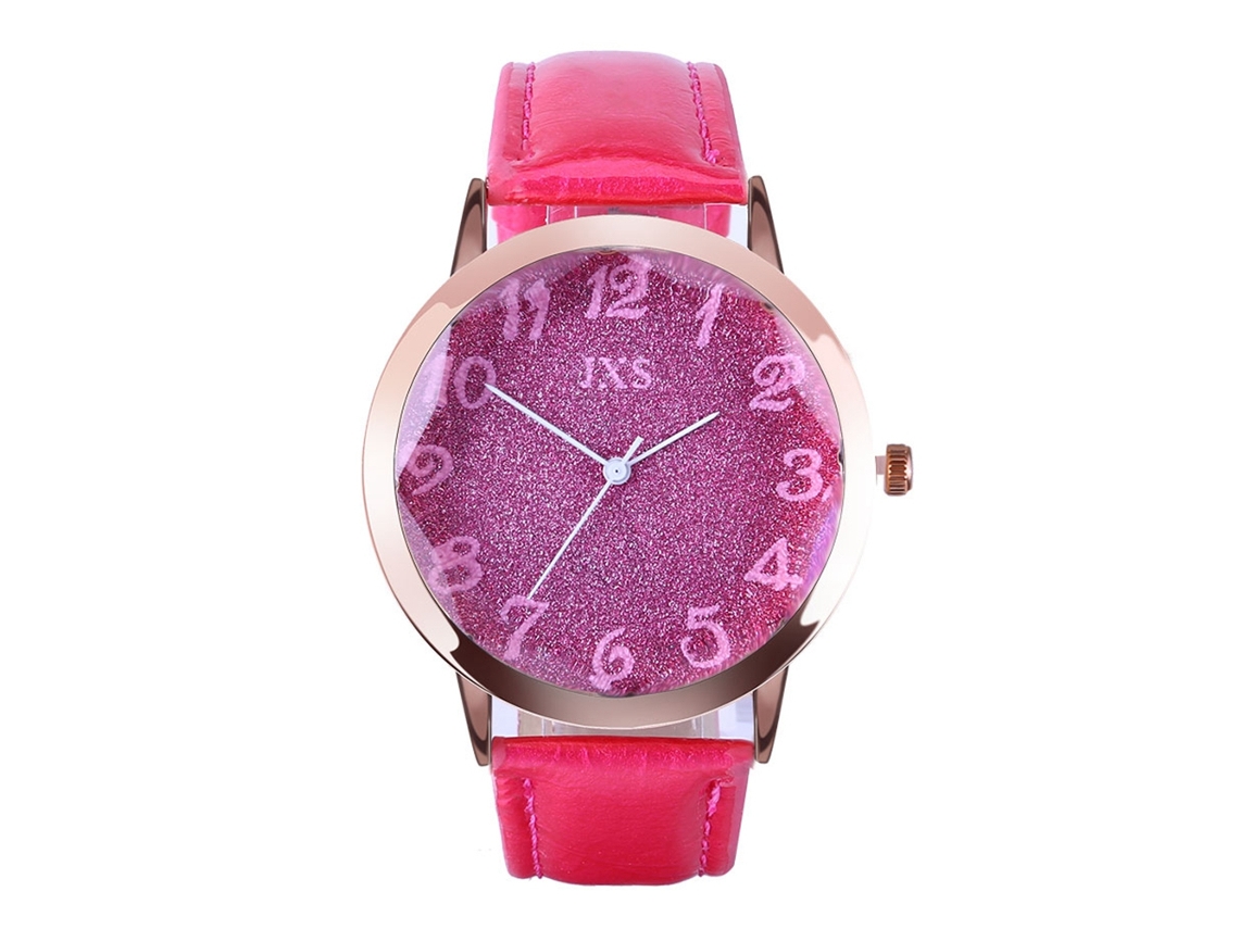 Reloj De Pulsera De Cuarzo Para Mujer Zhoulianfa Con Correa De Piel Sintética Rosa Y Roja.