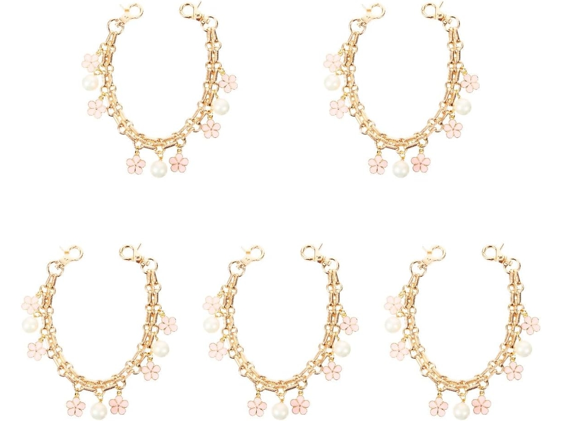 5 Piezas De Cadena De Extensión Para Bolso, Elegantes Cuentas, Correa De Hombro Ajustable.