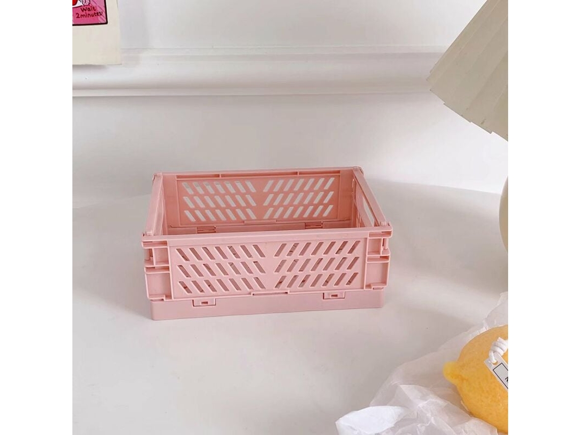 Mini caja de almacenamiento plegable, caja de almacenamiento de plástico para oficina