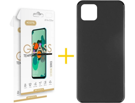 Kit Funda + 2 Protectores de Pantalla Samsung Galaxy A22 5G ACCETEL Liso (Negro)