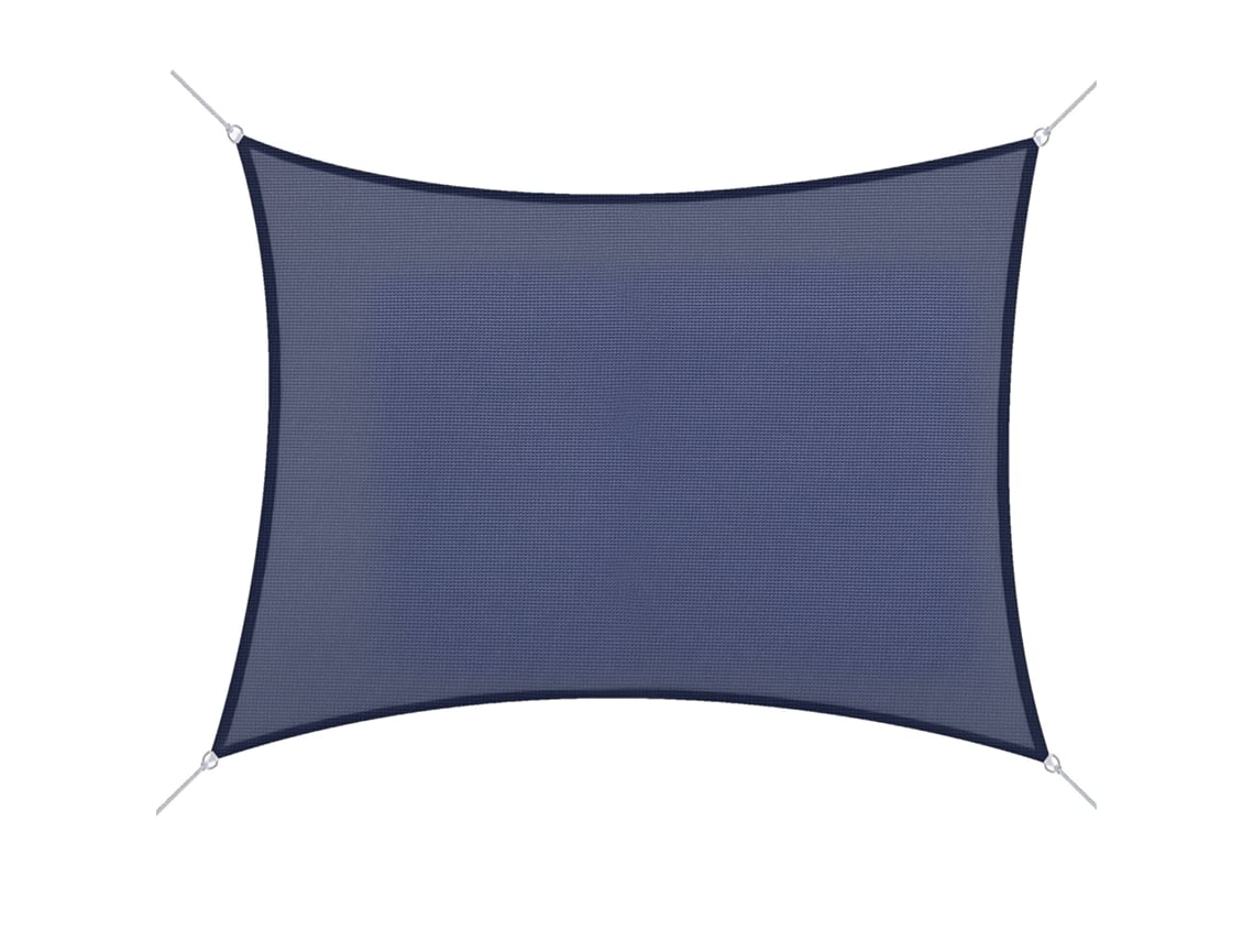 Toldo rectangular de 4x6 m, de acero inoxidable, con cuerdas de nailon con protección UV, para jardín y patio, color azul.