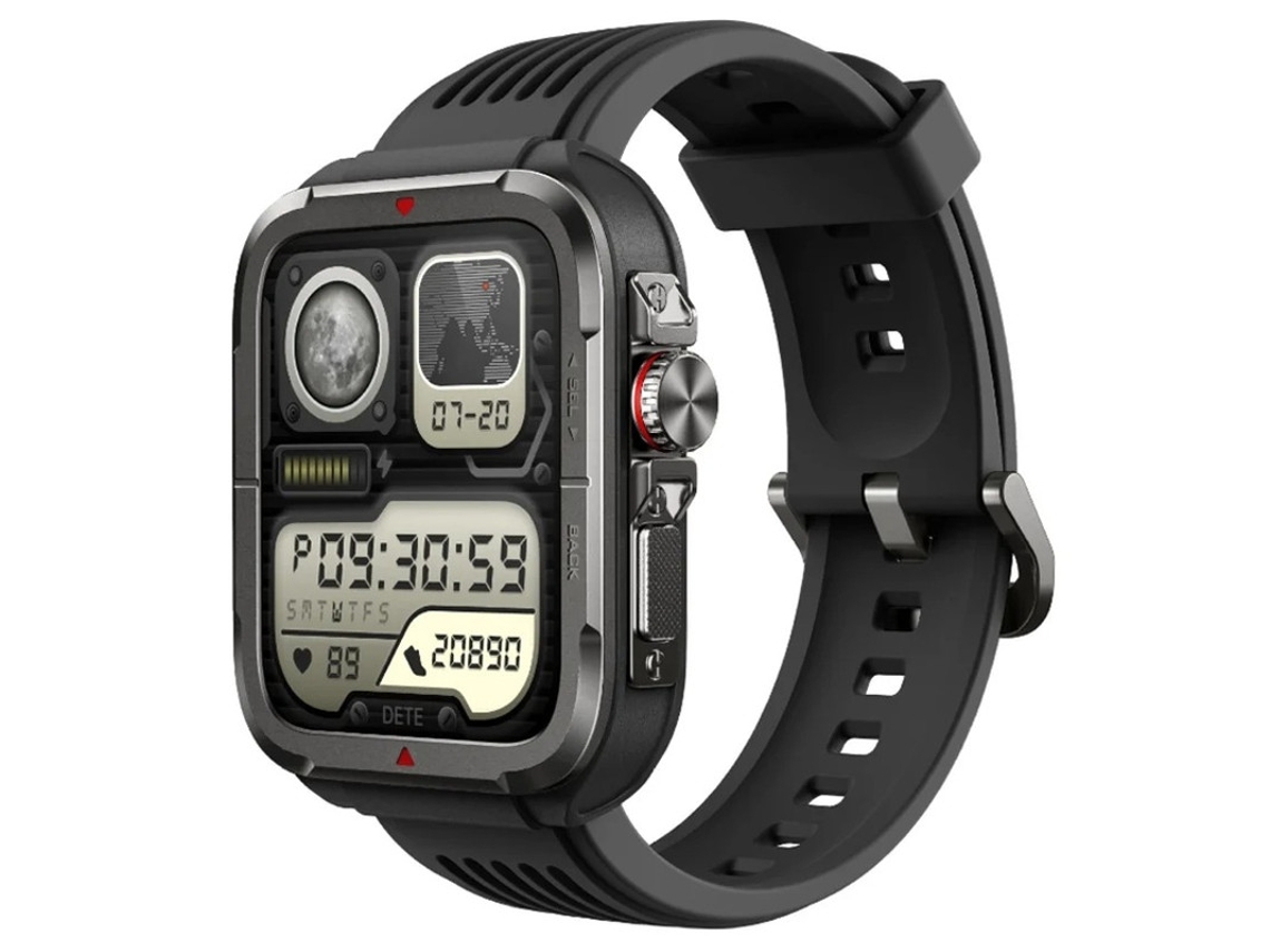 Reloj inteligente con corona digital, movimiento, salud, frecuencia cardíaca, oxígeno en sangre, reloj inteligente, asistente de voz, negro, Yizhood