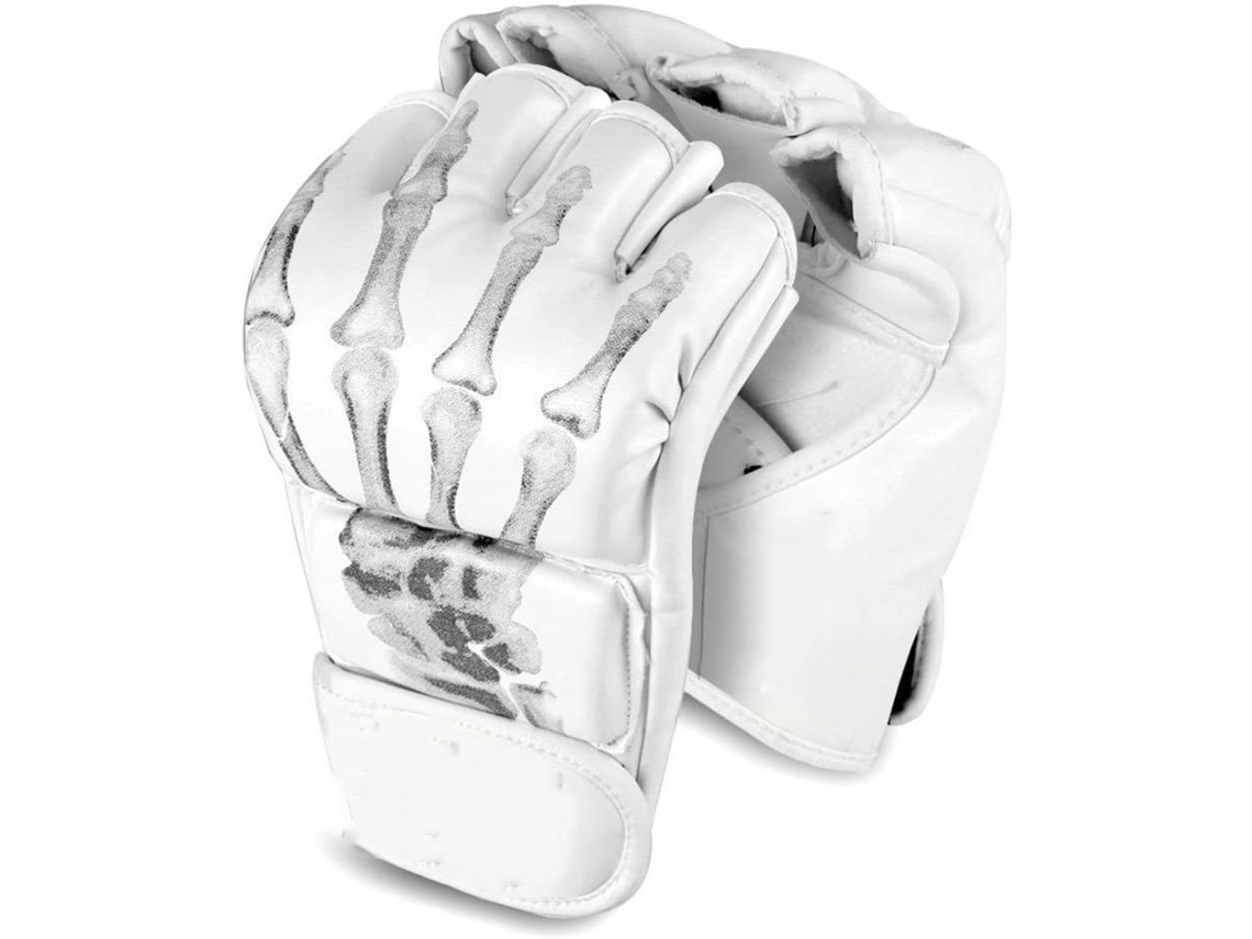 Guantes de MMA, guantes de boxeo de medio dedo con puño ajustable, guantes UFC para entrenamiento, Sanda, saco de boxeo (talla única)