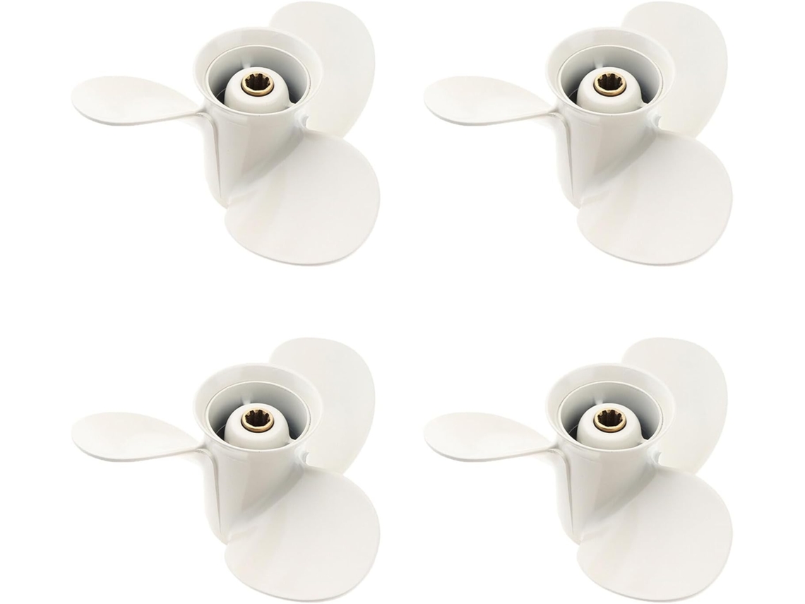 4x Hélice De Hors-bord À 3 Pales In Alliage D'aluminium, 9 1/4 X 10-j1 Para
