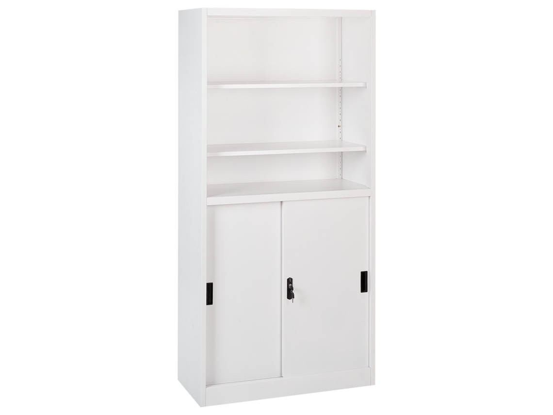 Aparador BELIANI Muscovite de Acero Blanco 90x40x185