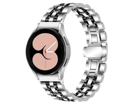 Correa de acero inoxidable 7 cuentas para Samsung Galaxy Watch4 Active 40mm/44mm/Watch4 Classic 42mm/46mm - plata/negro