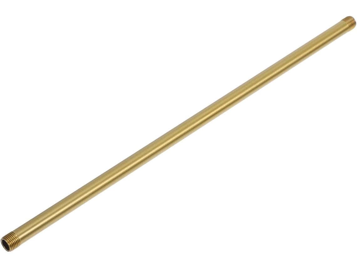 Tubo De Latão De 30 Cm Para Lâmpada, Haste Oca Roscada, Fácil Instalação.