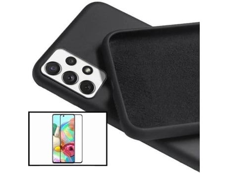 Carcasa + Protector Samsung Galaxy A52 PHONECARE Silicona Liquida Negro 71096