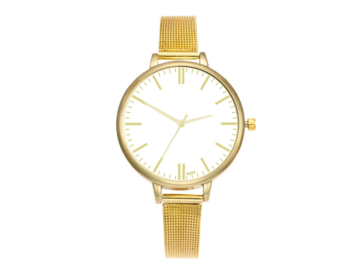 Reloj Analógico De Cuarzo Para Mujer Con Brazalete De Malla De Acero, Estilo Casual Y Elegante (dorado)