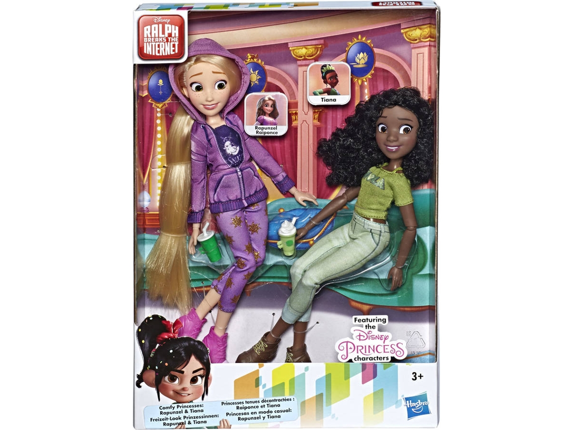 Muñeca DISNEY Princess Comfy Squad Rapunzel y Tiana (Edad Mínima: 3 años)