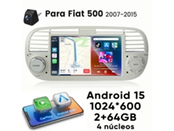 Radio Para Coche De 7" Para Fiat 500 (2007–2015) — 2 Gb + 64 Gb, Android 15, Quad-core, Carplay Inalámbrico, Android Auto, Gps