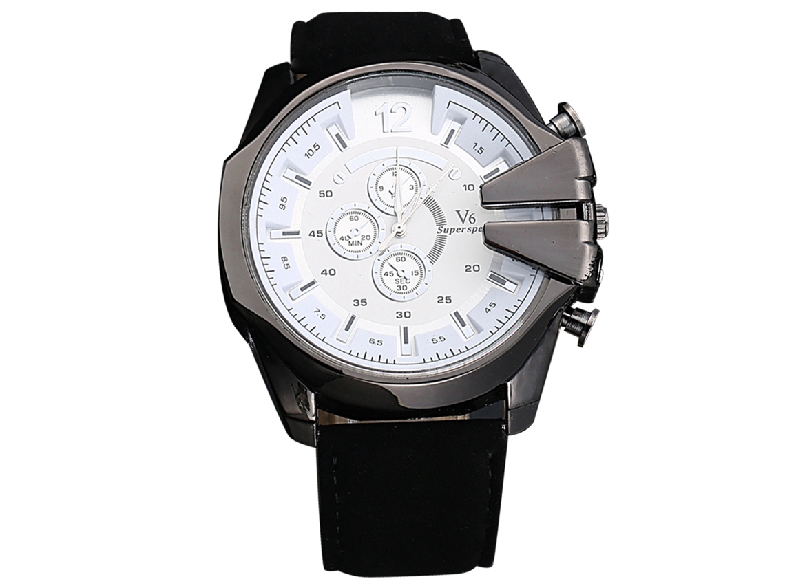 Reloj De Pulsera De Cuarzo Para Hombre Con Correa De Pu, Estilo Moderno, Esfera Redonda Grande.