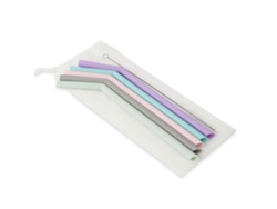 Juego de 5 pajitas de silicona lavables, fáciles de limpiar y sin BPA, ideales para regalar a niños. Rosewell