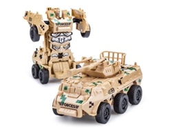 Mini coche de juguete transformable, ideal como regalo de cumpleaños infantil (vehículo blindado amarillo).