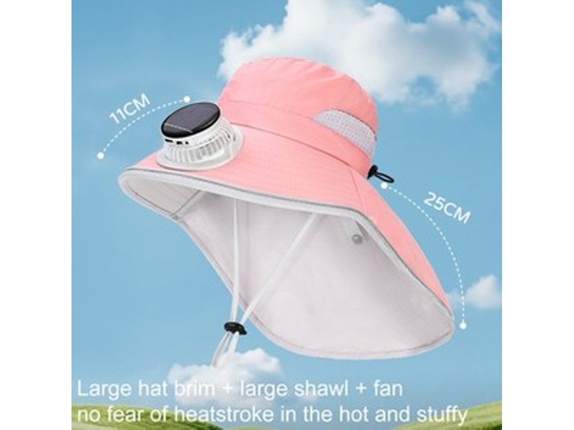 Sombrero de protección solar con ventilador, sombrero de verano con protección UV, sombrero fresco, Zeuxo recargable por USB