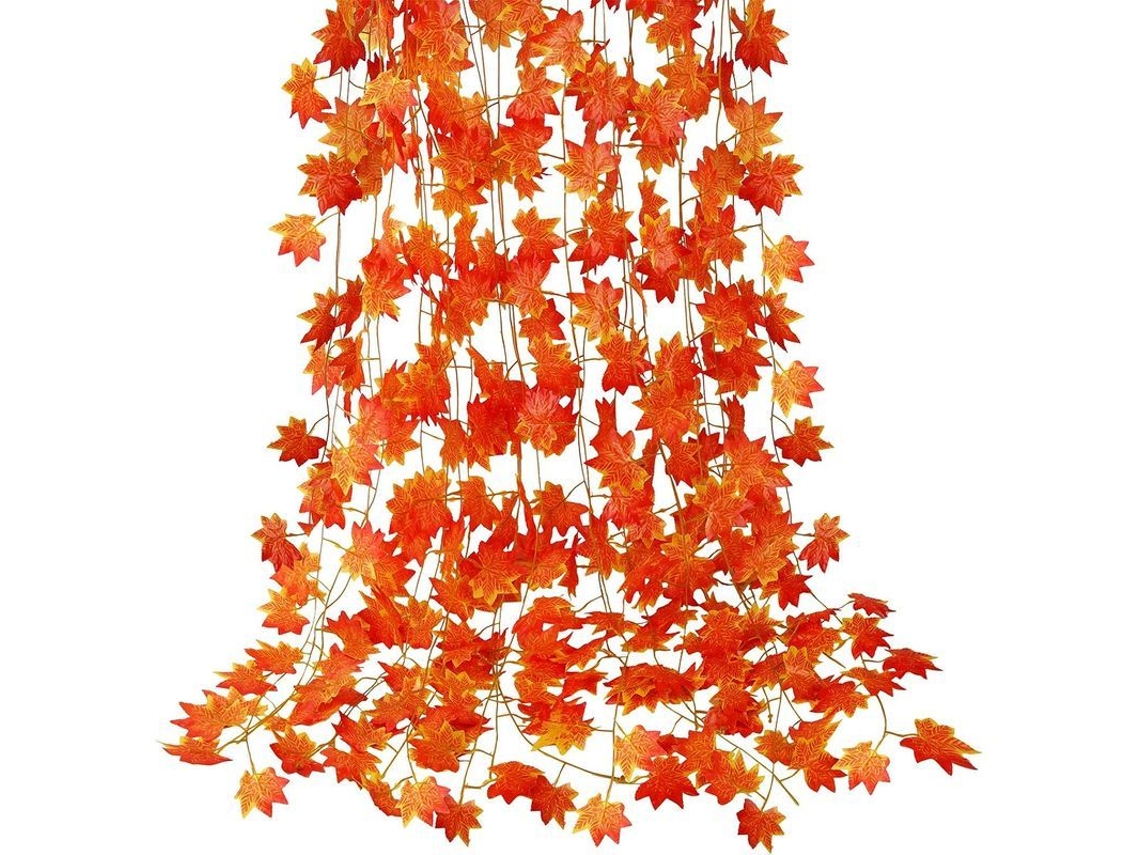 Guirnalda De Hojas De Otoño, Paquete De 12 Unidades, Decoración Para El Hogar, Ideal Para Bodas, Hogueras Y Día De Acción De Gracias.