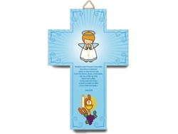 Figura Decorativa LITTLE DROPS OF WATER Cruz Comunión Ángel Niño (Azul - Resina)
