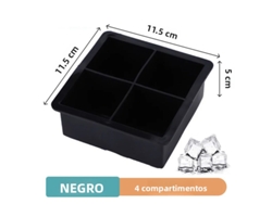 (4 Compartimentos Negros) Molde Grande De Silicona Para Cubitos De Hielo, Máquina Para Hacer Hielo Casera, Bandeja Ecológica Para Cubitos De Hielo