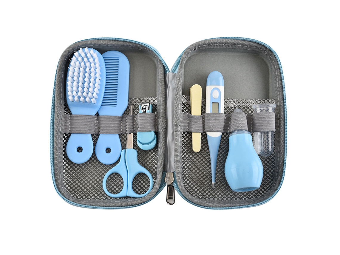 Set De Higiene Para Bebé Con Cepillo, Cortaúñas Y Limpiador Nasal - Azul