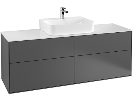Villeroy und Boch Finion Vanity unit G19200 1600x603x501mm con iluminación LED placa de cubierta Negro Mate