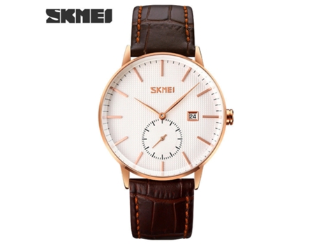 Relojes de pulsera para hombre, relojes analógicos de cuarzo para hombre con correa de cuero, plateado LUUCOZK