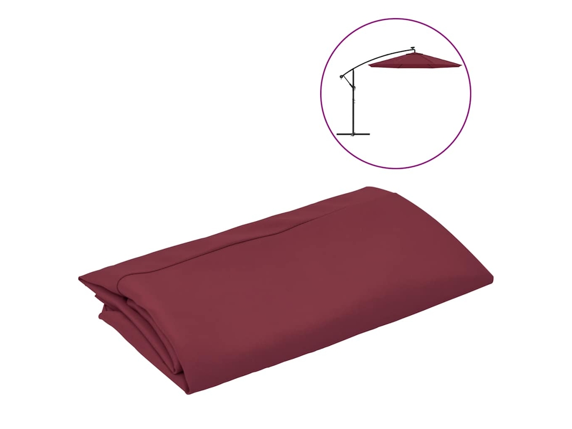 Maison Exclusive - Tela De Repuesto Para Sombrilla Voladiza Rojo Burdeos 300 Cm