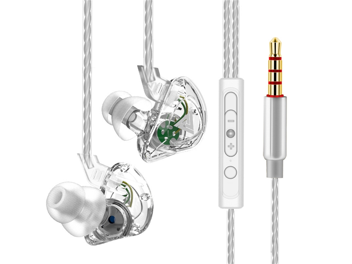 Auriculares Deportivos Con Cable, Aislamiento De Ruido, Control De Volumen Y Micrófono - Ak5-transparente