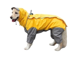 2026-impermeable Para Perros Amarillo Con Capucha Desmontable Y Cordón Ajustable Ilj 53 Cm