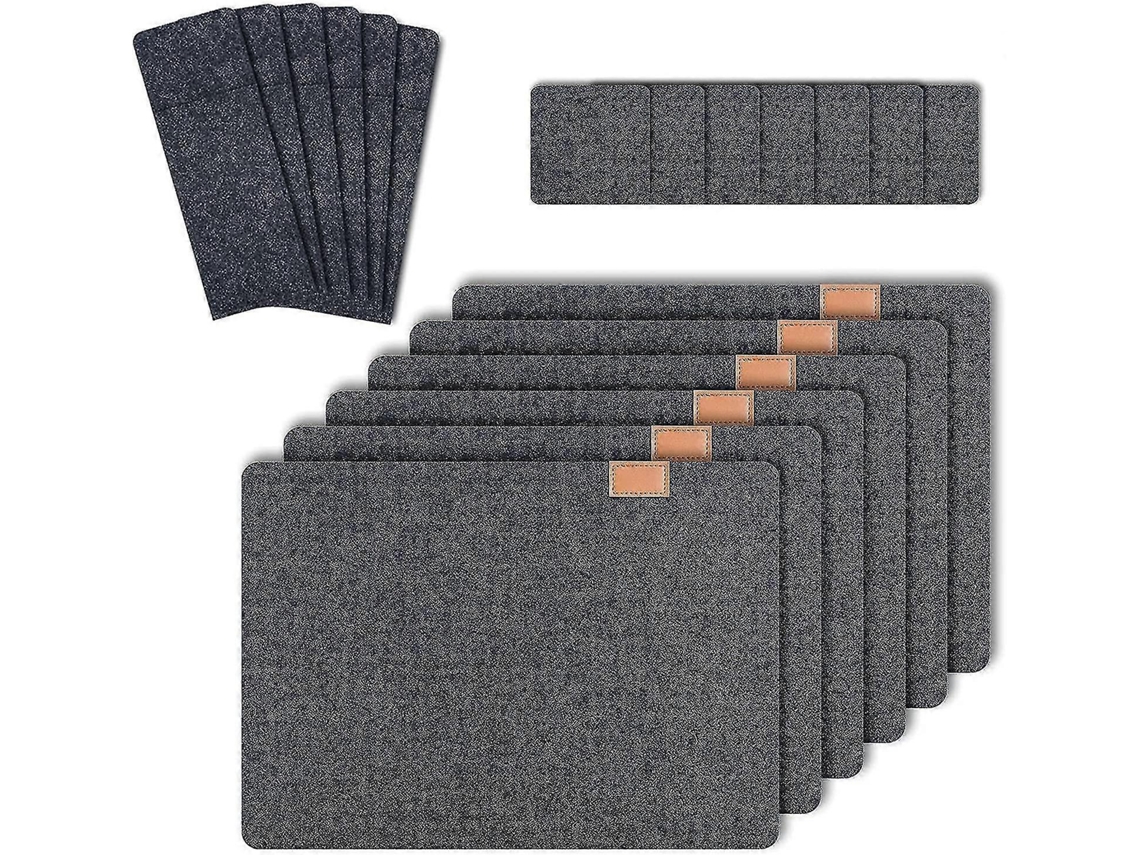 Rebe-manteles De Mesa Set De 6 Resistentes Al Calor Lavables Con Posavasos Y Bolsas Para Cubiertos Fieltro Ecológico