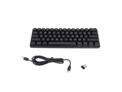 Teclado Mecânico Gamer Hxsj L800 61 Teclas Rgb Sem Fio Bt5.0 2.4g Usb Type C Preto Branco