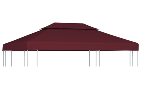 vidaXL Toldo de cenador 2 niveles 310 g/m² 4x3 m burdeos