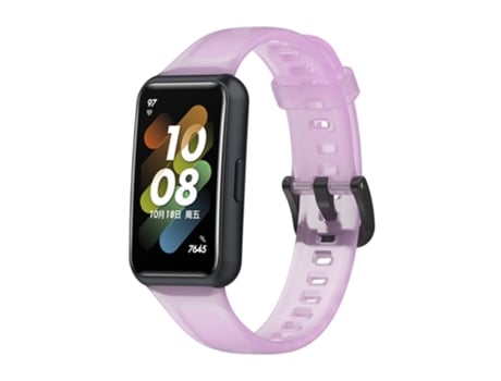 Correa de Silicona ajustable translúcido para Huawei Band 7 - púrpura transparente