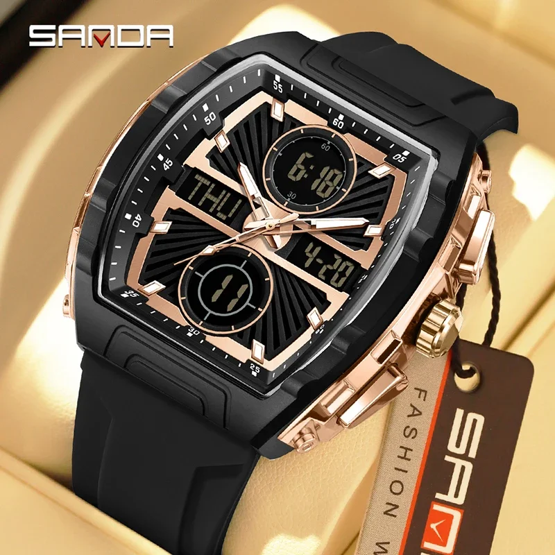 Reloj De Pulsera Moderno Para Hombre, Cronógrafo Multifuncional Con Alarma, Indicador De Día De La Semana Y Fecha, Resistente Al Agua.