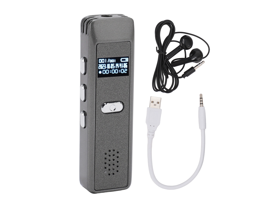 Gravador De Voz Digital Multifuncional Ai Smart Hd Com Redução De Ruído Gravador Por Ativação De Voz Cinza 4g