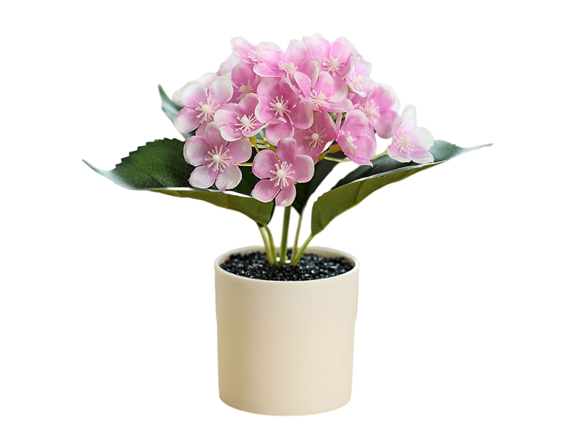 Decoración artificial de la planta verde de los bonsais de la hortensia simulada de seda para el interior JEIIBRZUI