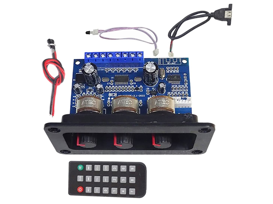 Lote de 2 subwoofers Bluetooth de 2 canales Clase D con entradas de CC y USB. SFUSHOS (25 W + 50 W)