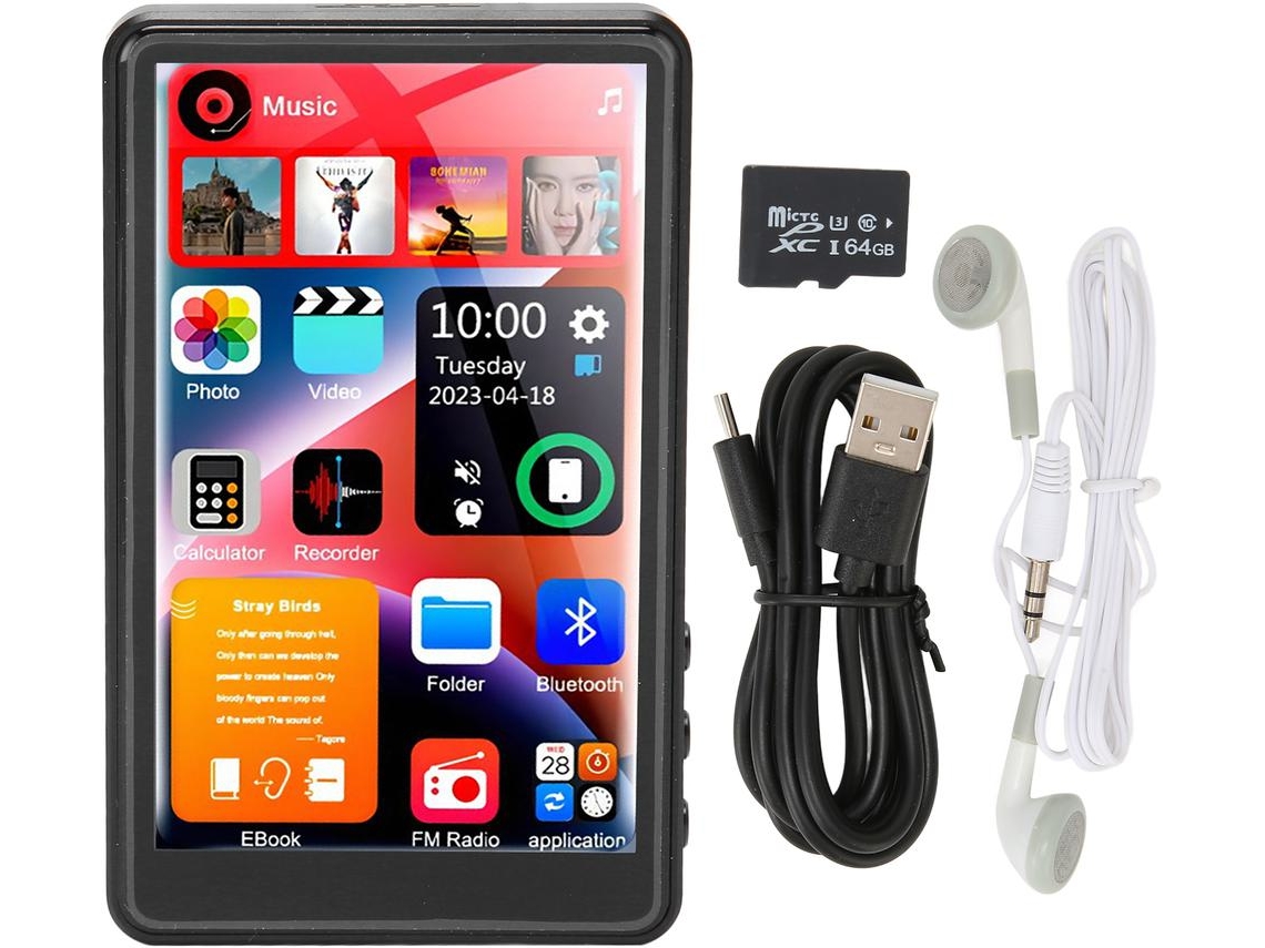 Reproductor MP3/MP4 Bluetooth YIZHOOD X20 4.0Inch 16G memoria integrada (64G TF - Negro)