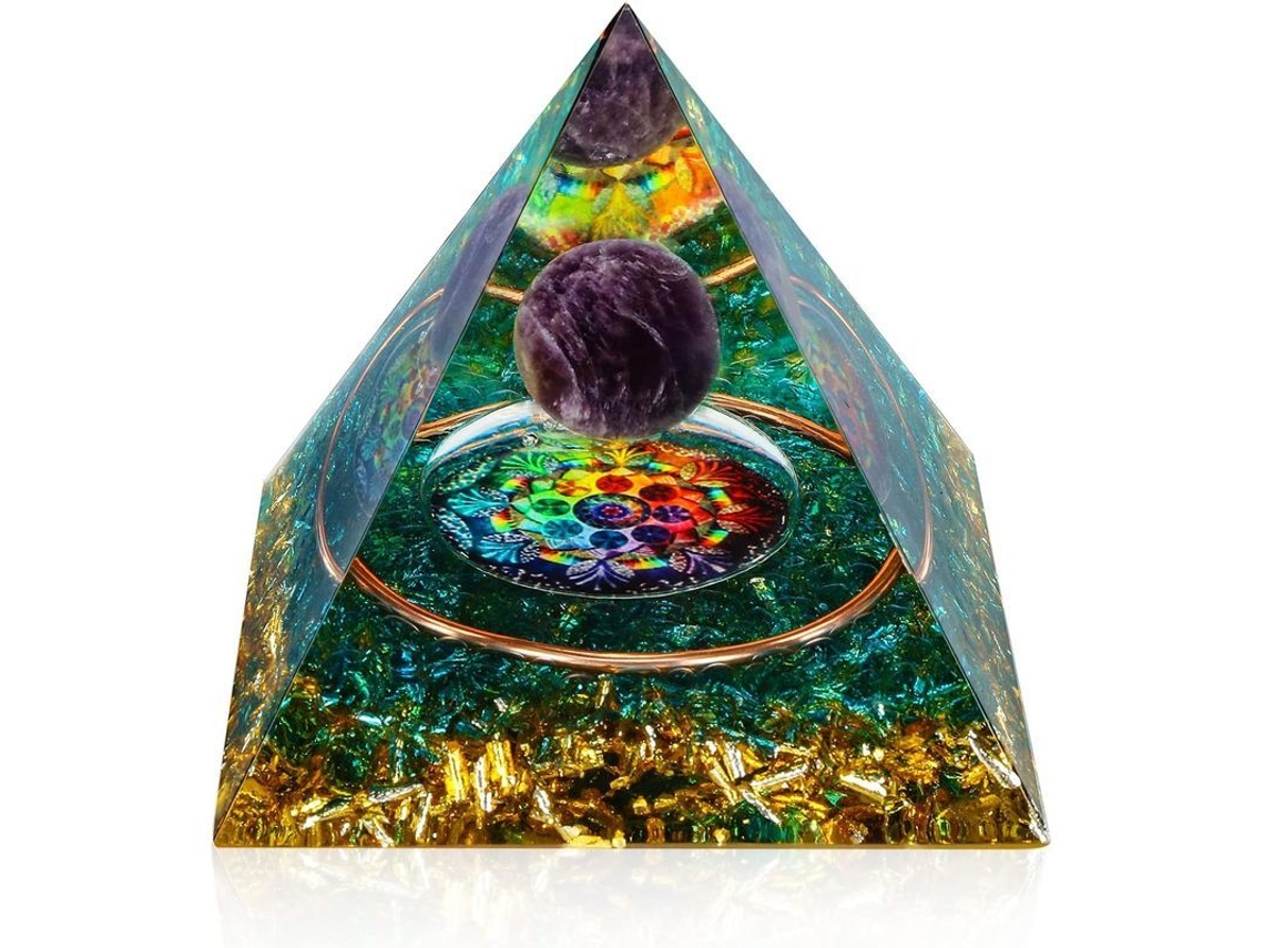 2026-pirámide De Energía Positiva 2.3x2.3in Cristales Orgonita Protección Sanación Meditación Atrae Prosperidad Verde