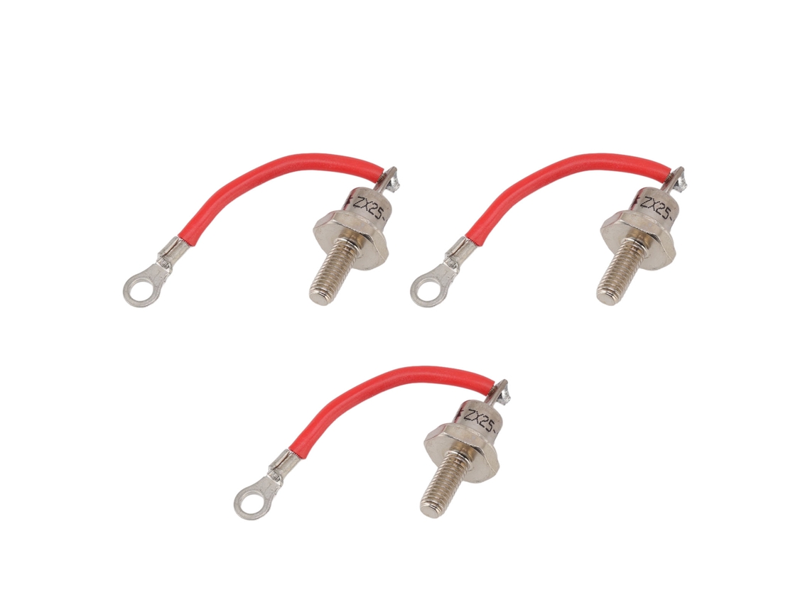 3 Diodos Rectificadores Zx25 12 Para Generador Diésel De 25 A, Repuestos Con Rosca Roja.