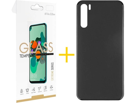 Kit Funda + Protector de Pantalla Oppo A91 SKYHE Liso (Negro)