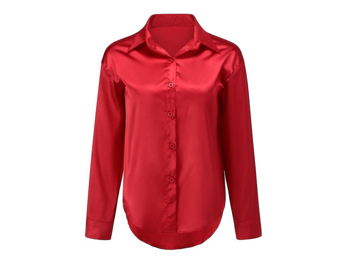 2026-camisa Ligera De Seta Brillante Para Mujer Yynuda Con Cuello Lapel Y Cierre De Botones