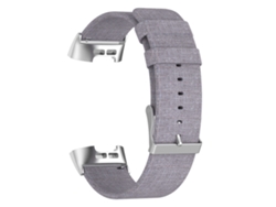 Correa De Pulsera Inteligente (lona De Nylon Tejido Duradero) Para Fitbit Charge3 Gris