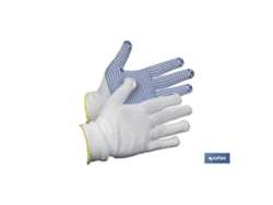 Guante 100% nylon c/puntitos pvc t-7   caja 12 unid.