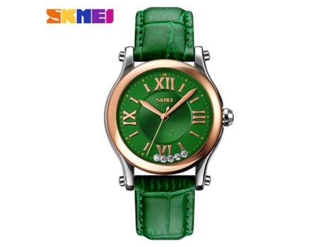 Relojes De Mujer Relojes De Pulsera De Mujer Analógicos De Cuarzo De Cuero Impermeables-Verde LUUCOZK