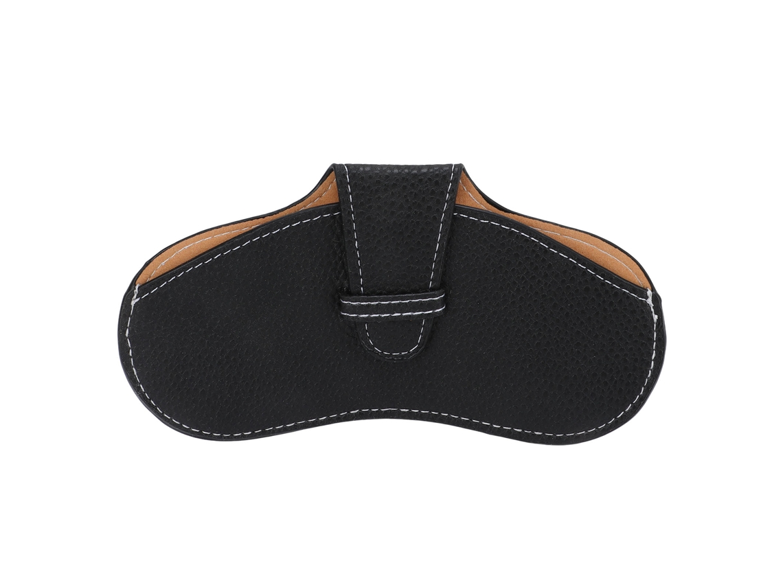 Estuche Portátil Y Resistente De Piel Sintética Para Gafas De Sol Y Gafas Graduadas - Negro